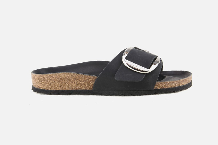 Women Birkenstock | Birkenstock - Madrid Big Buckle Noir Sandals On Labotte