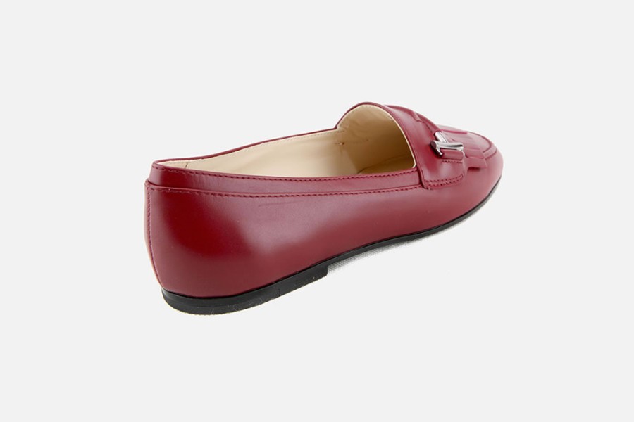 Women Tod's | Tod'S - Mocassino Frangia Bourgogne Loafers On Labotte