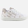 Girls Romagnoli | Romagnoli - Star Love Blanc Rose Lace-Up Shoes On Labotte