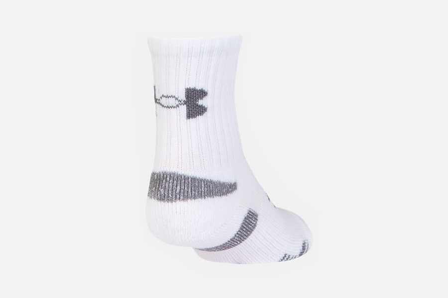 Girls Under Armour | Under Armour - Heatgear Socks 3Pk Jr Blanc Ankle High On Labotte