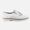 Girls Beberlis | Beberlis - Bonjour Blanc Argent Lace-Up Shoes On Labotte