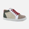 Boys Pom d'Api | Pom D'Api - Mousse Zip Clay Beige Bordeaux Lace-Up Boots On Labotte