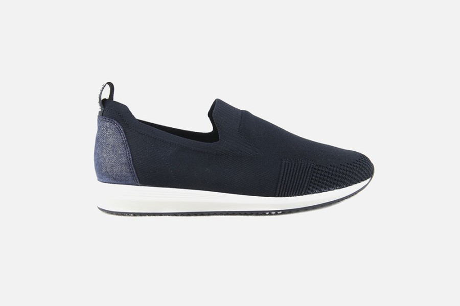 Women Ara | Ara - Lissabon Stretch Bleu Loafers On Labotte