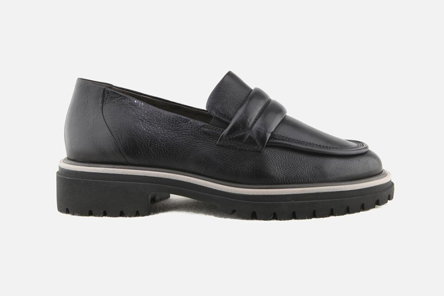 Women Paul Green | Paul Green - Passe Passe Noir Loafers On Labotte