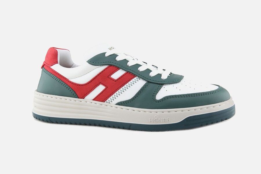 Men Hogan | Hogan - Hogan H630 Green Red Sneakers On Labotte