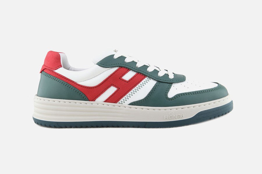 Men Hogan | Hogan - Hogan H630 Green Red Sneakers On Labotte