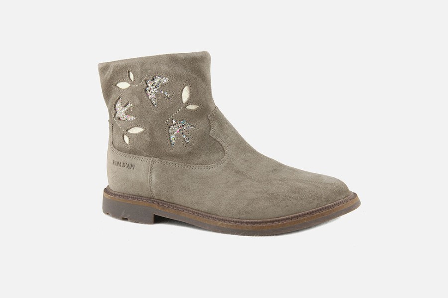 Girls Pom d'Api | Pom D'Api - Sister Birdy Iron Ankle Boots On Labotte