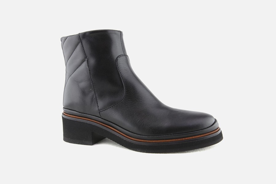 Women Xsa | Xsa - Ecorce Lisse Noir Ankle Boots On Labotte