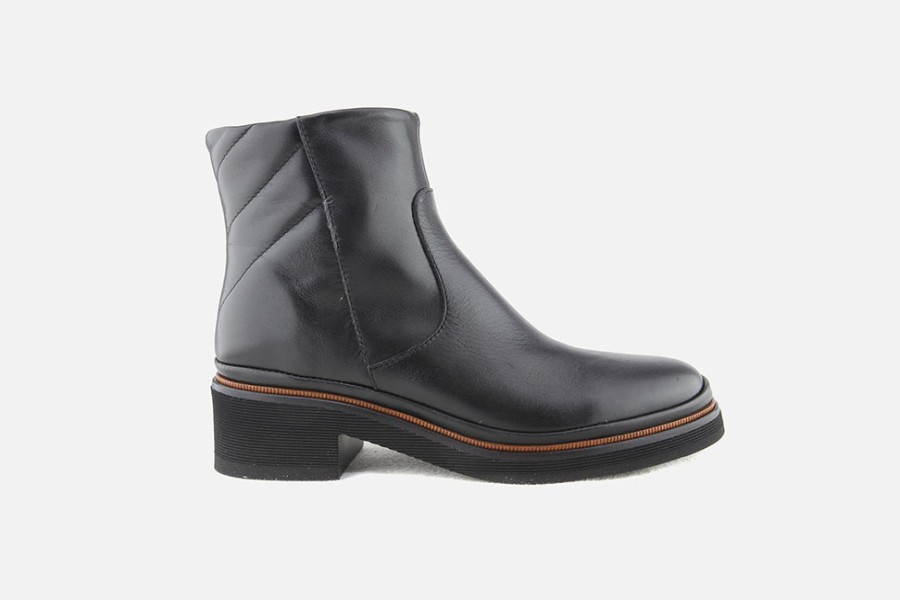 Women Xsa | Xsa - Ecorce Lisse Noir Ankle Boots On Labotte