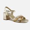 Women Cervone | Cervone - Croisette Metallic Sandals On Labotte