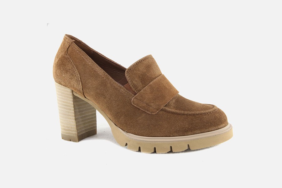 Women Paul Green | Paul Green - Pergola Daim Noisette Loafers On Labotte