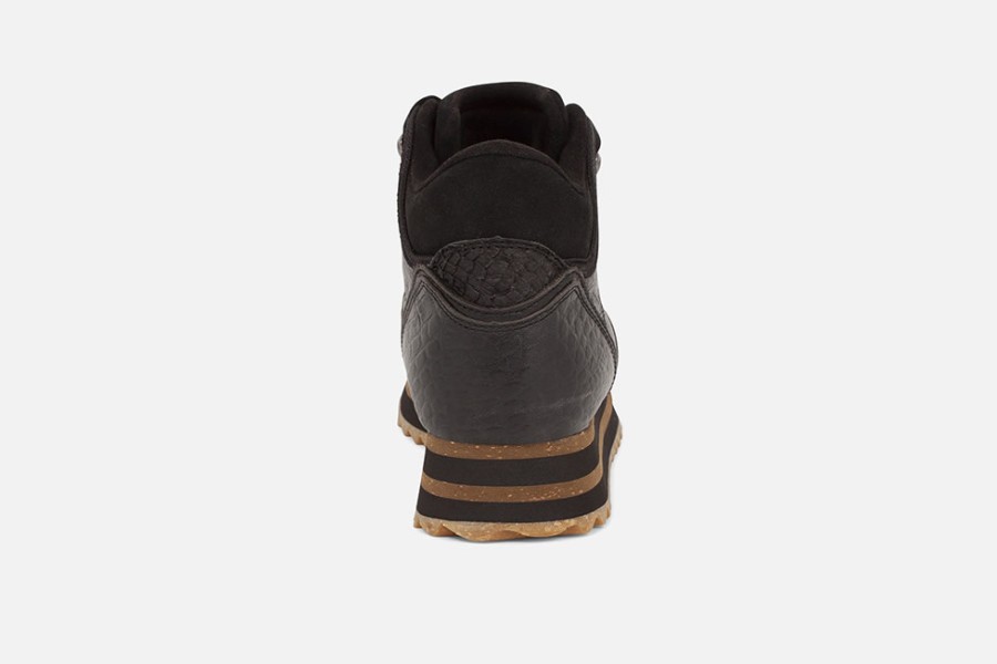 Women Woden | Woden - Mille Croco Black Lace-Up Boots On Labotte