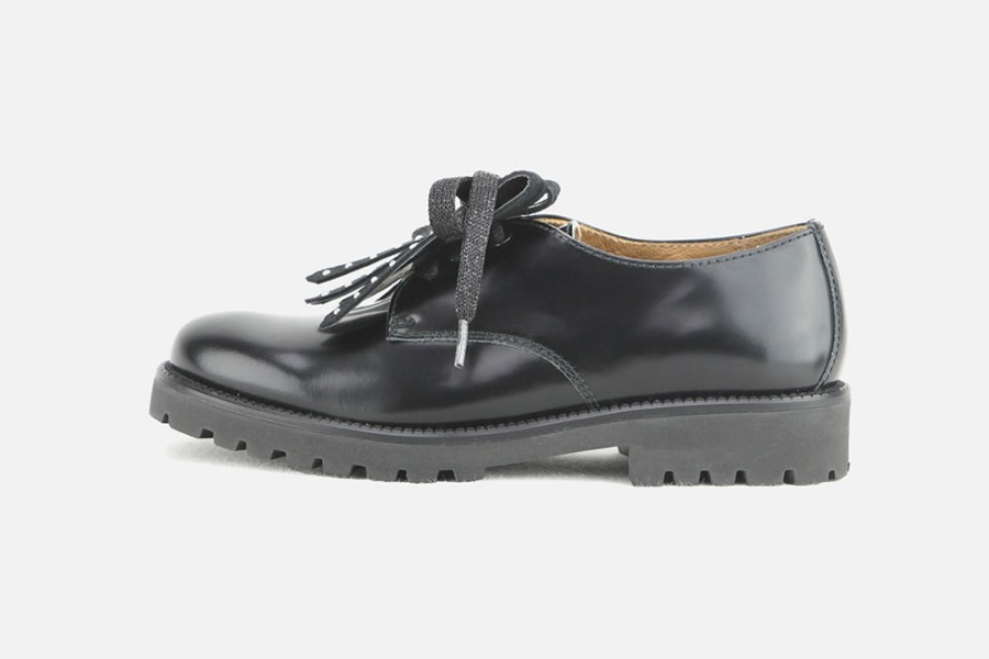 Girls Beberlis | Beberlis - Bolero Noir Lace-Up Shoes On Labotte