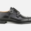 Men Crockett & Jones | Crockett & Jones - Lowndes Black City Sole Monk Shoes On Labotte