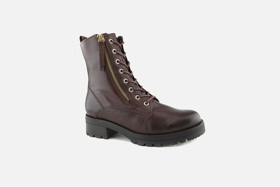 Women Gabor | Gabor - Herborg Brown Vintage Lace-Up Boots On Labotte
