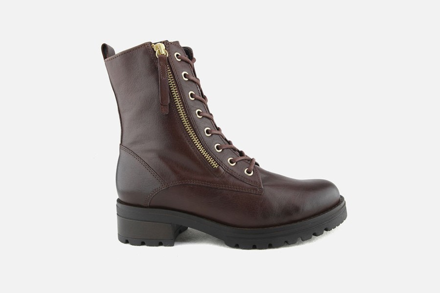 Women Gabor | Gabor - Herborg Brown Vintage Lace-Up Boots On Labotte
