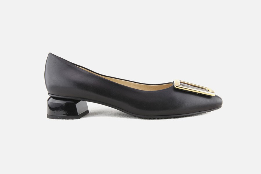Women Brunate | Brunate - Bingsy Buckle Deco Noir Pumps On Labotte