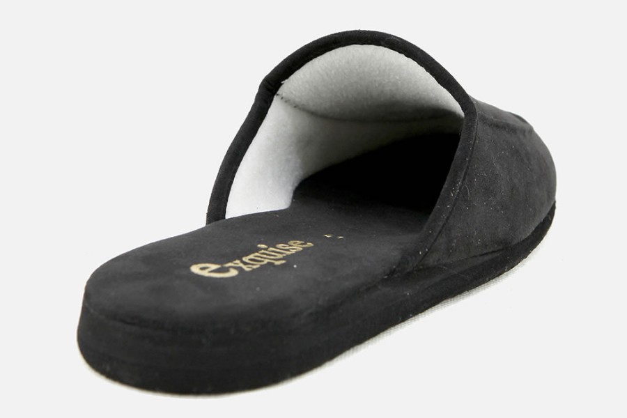 Men Exquise | Exquise - Ramon Noir Low Slippers On Labotte