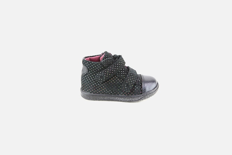Girls Little Mary | Little Mary - Adele Pois Noir Velcro Shoes On Labotte