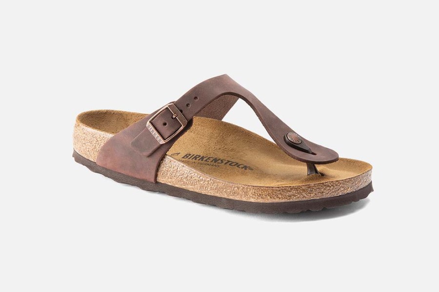 Women Birkenstock | Birkenstock - Gizeh Cuir Gras Habana Sandals On Labotte