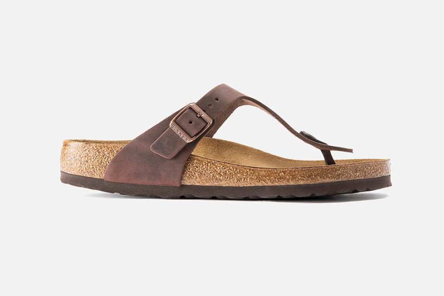 Women Birkenstock | Birkenstock - Gizeh Cuir Gras Habana Sandals On Labotte