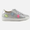 Girls Shoo Pom | Shoo Pom - Ducky Birds Silver Multi Lace-Up Shoes On Labotte