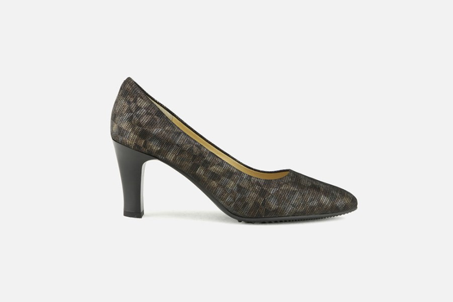 Women Brunate | Brunate - Belval Imprime Bronze Pumps On Labotte