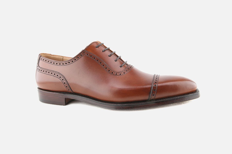 Men Crockett & Jones | Crockett & Jones - Westbourne Chestnut Burnished Oxfords On Labotte