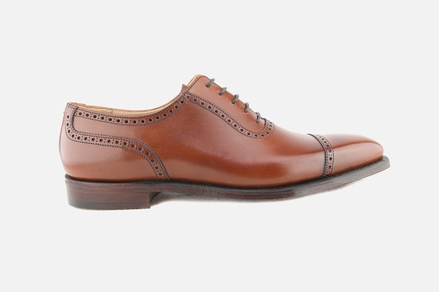 Men Crockett & Jones | Crockett & Jones - Westbourne Chestnut Burnished Oxfords On Labotte