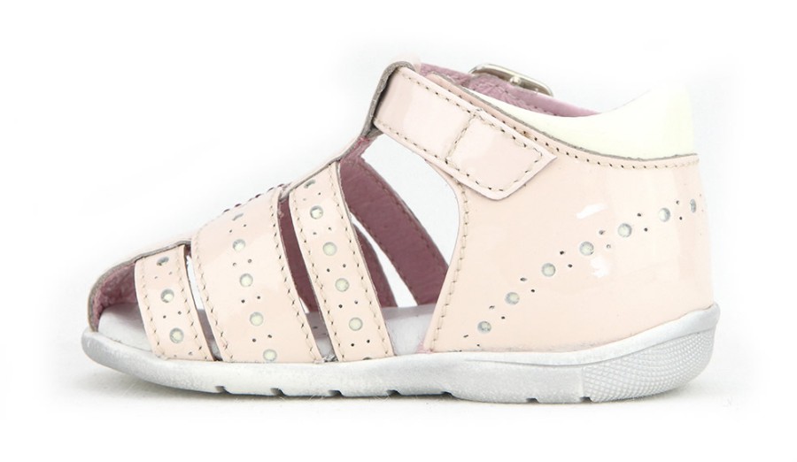 Girls Romagnoli | Romagnoli - Monange Vernis Rose Sandals On Labotte