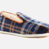 Men Les chaussons de Flo | Les Chaussons De Flo - Pepouz Ecossais Bleu Orange Charentaises On Labotte