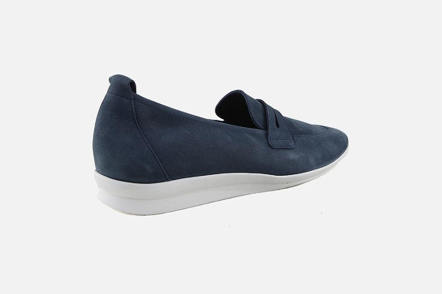 Women Arche | Arche - Nasana Navy Loafers On Labotte