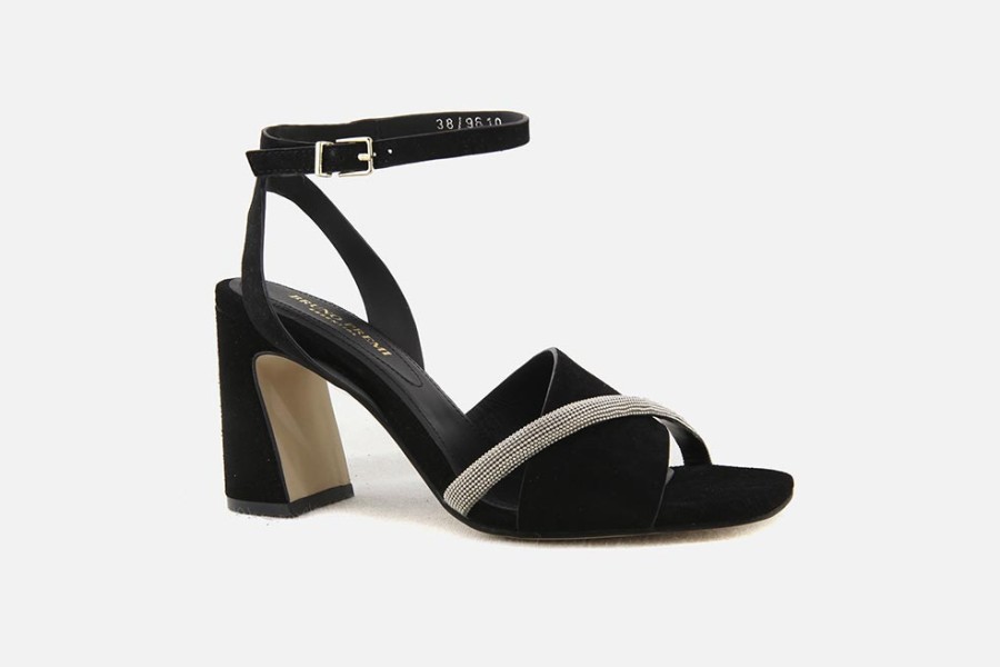 Women Bruno Premi | Bruno Premi - Wandana Noir Sandals On Labotte