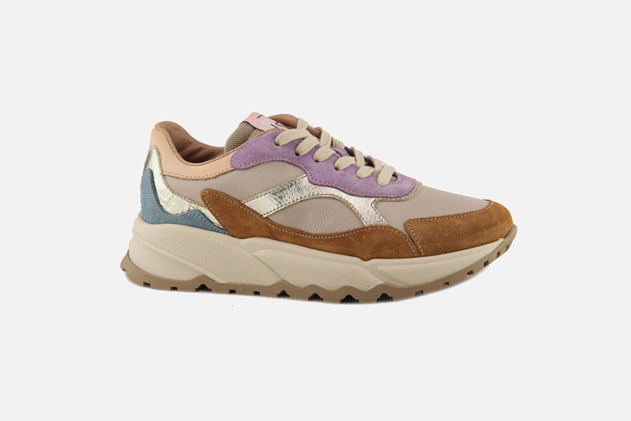 Girls Romagnoli | Romagnoli - Onyva Noisette Multi Lace-Up Shoes On Labotte