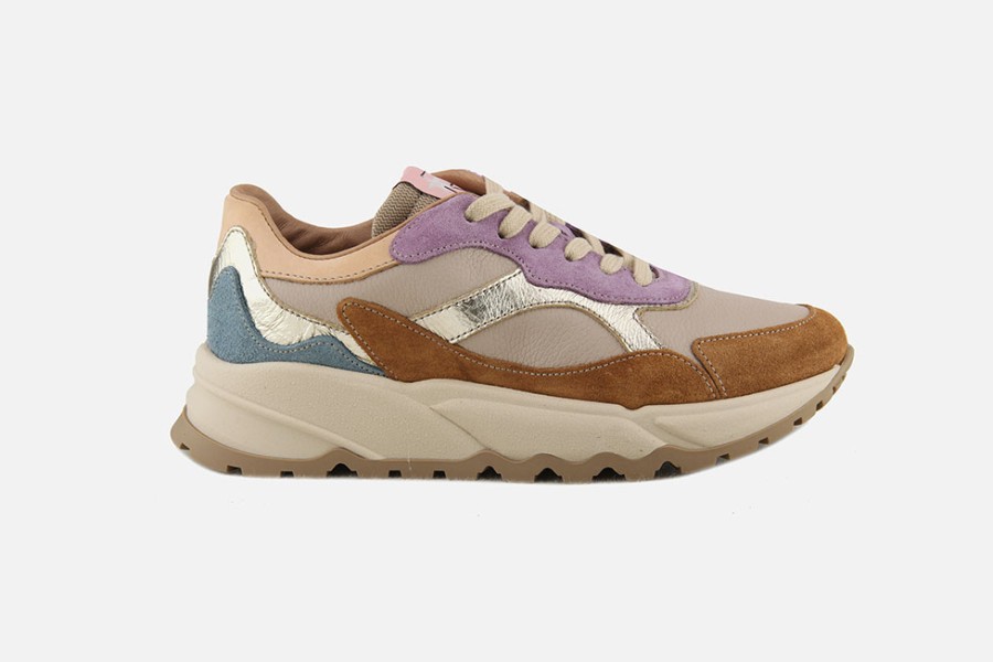 Girls Romagnoli | Romagnoli - Onyva Noisette Multi Lace-Up Shoes On Labotte