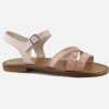 Girls Beberlis | Beberlis - Bijou Shiny Rosa Sandals On Labotte
