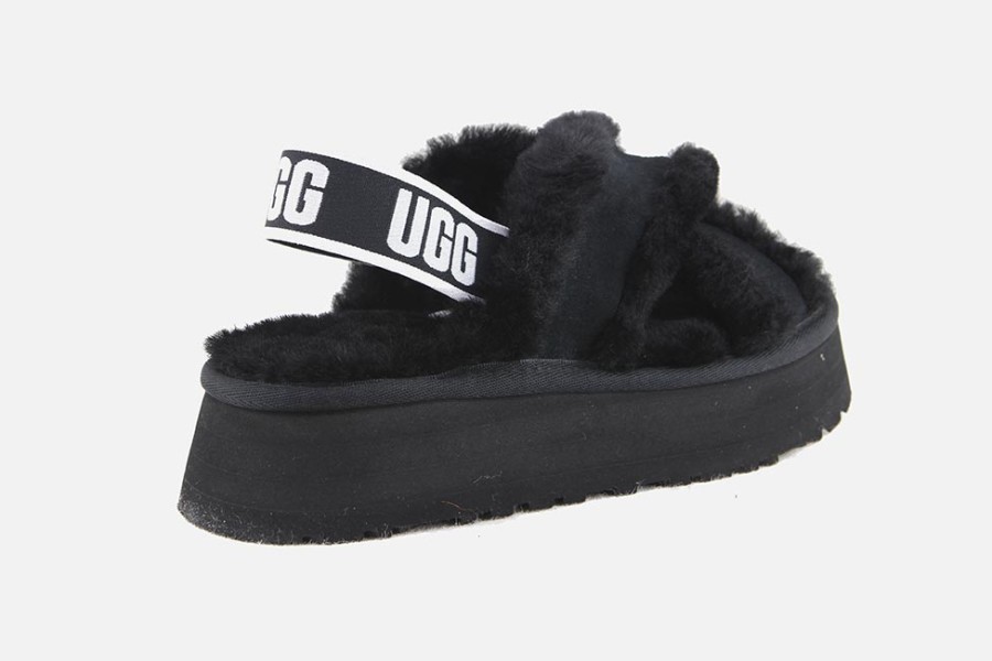 Women UGG | Ugg - Disco Cross Slide Black Sandals On Labotte