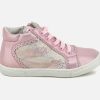 Girls Romagnoli | Romagnoli - Odila Rosa Nacre Lace-Up Boots On Labotte