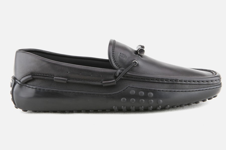 Men Tod's | Tod'S - Slipper Gommino Noir Loafers On Labotte