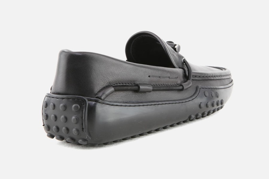 Men Tod's | Tod'S - Slipper Gommino Noir Loafers On Labotte
