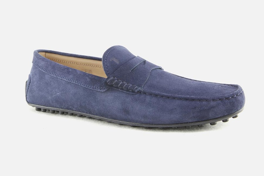 Men Tod's | Tod'S - City Gommino Bleu Loafers On Labotte