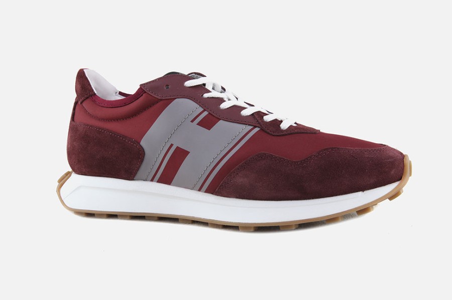 Men Hogan | Hogan - Hogan H601 Bordeaux Grey Sneakers On Labotte