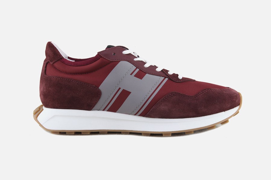 Men Hogan | Hogan - Hogan H601 Bordeaux Grey Sneakers On Labotte
