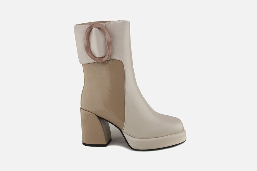 Women Noa Harmon | Noa Harmon - Nolita Ice Sand Ankle Boots On Labotte