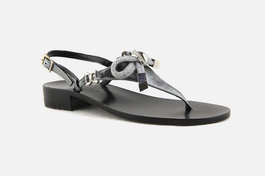 Women Moda Positano | Moda Positano - Pompei Noir Sandals On Labotte