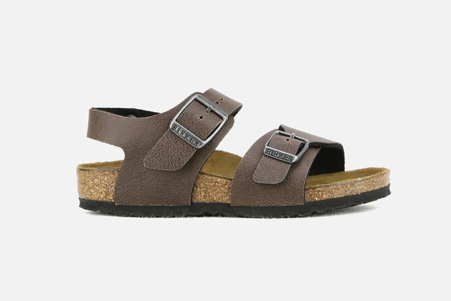 Boys Birkenstock | Birkenstock - New York Pullup Brown Sandals On Labotte