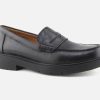 Women Geox | Geox - Spherica Ec1 Moc Lisse Noir Loafers On Labotte