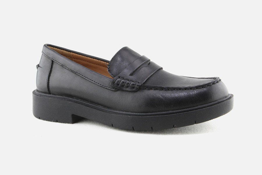 Women Geox | Geox - Spherica Ec1 Moc Lisse Noir Loafers On Labotte