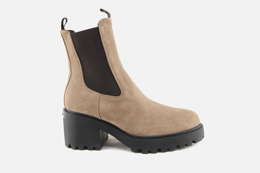 Women Hogan | Hogan - Hogan Chelsea 584 Daim Ginger Ankle Boots On Labotte