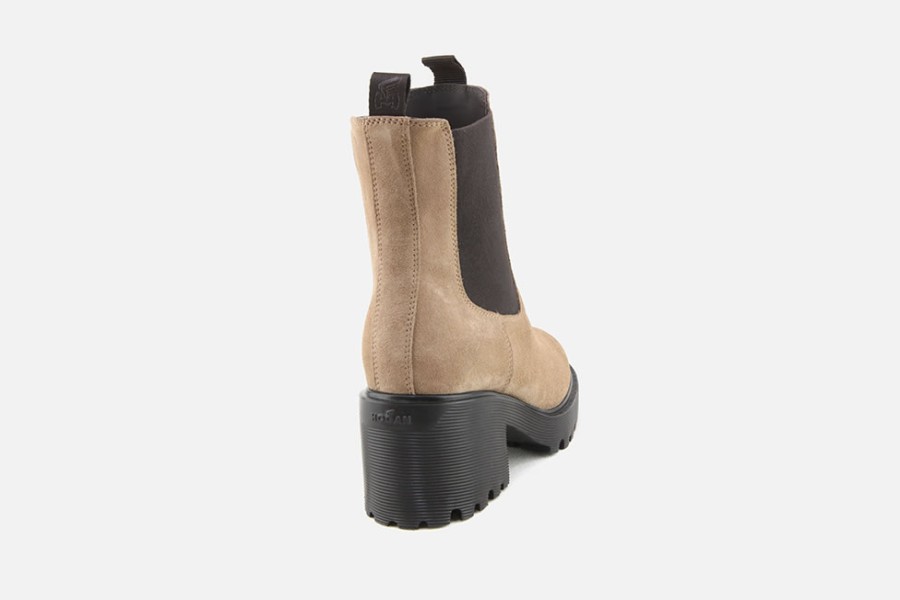 Women Hogan | Hogan - Hogan Chelsea 584 Daim Ginger Ankle Boots On Labotte